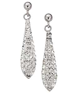 no Sterling Silver Crystal Bomber Drop Earrings