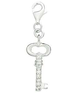 no Sterling Silver Cubic Zirconia Key Charm