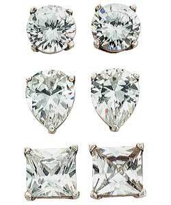 no Sterling Silver Cubic Zirconia Stud Earrings