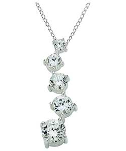 no Sterling Silver Cubic Zirconia Wave Pendant