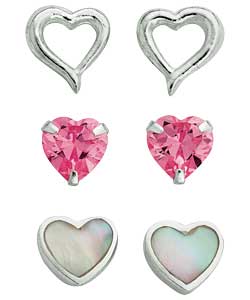 no Sterling Silver Heart Stud Earrings