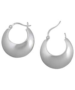 no Sterling Silver Moon Shape Hoop Earrings