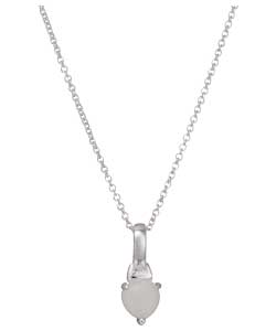 no Sterling Silver Opal October Birthstone Pendant