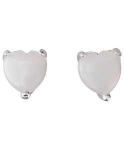 no Sterling Silver Opal October Birthstone Stud