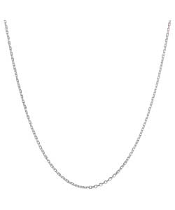 no Sterling Silver Oval Diamond Cut Belcher Chain -