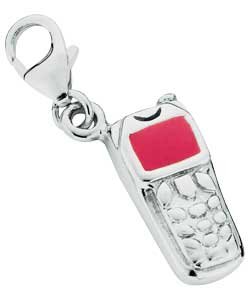 no Sterling Silver Pink Enamel Phone Charm