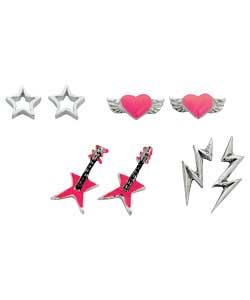 no Sterling Silver Pink Rock Stud Earrings