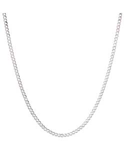 no Sterling Silver Solid Diamond Cut Curb Chain