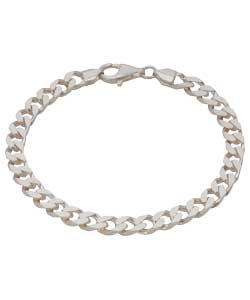 no Sterling Silver Solid Mens Curb Bracelet