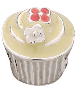 no Truth Sterling Silver Enamel Creamy Cupcake Charm