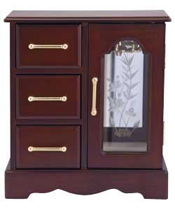 no Walnut 3 Drawer Jewellery Wardrobe