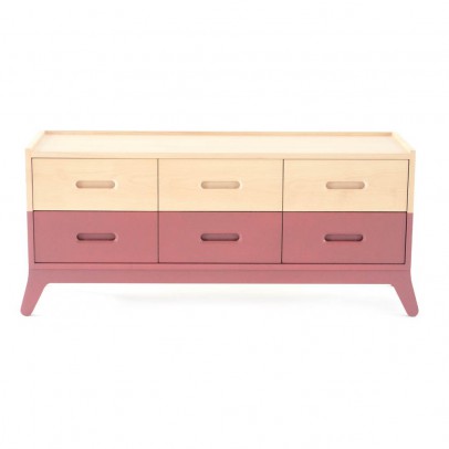 Nobodinoz 6-drawer Chest of Drawers - Brick Red Brick red