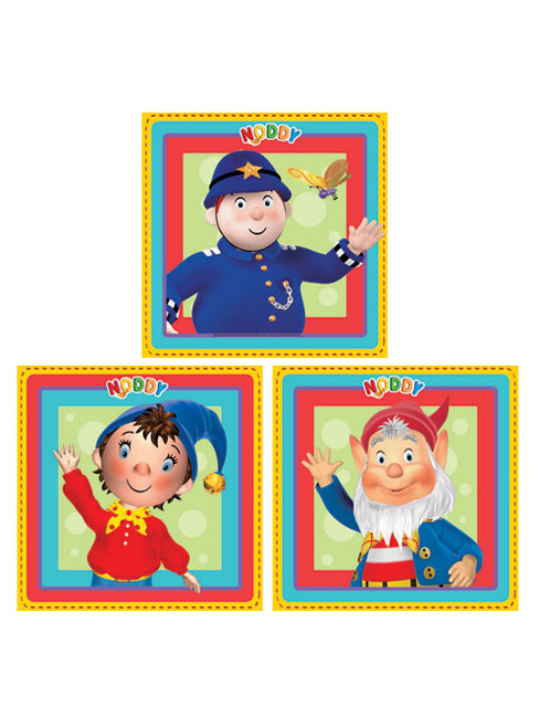 Noddy Art Squares - 3 large squares