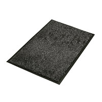 Cotton Plush Entrance Mat Black/Steel 0.6m x 0.9m