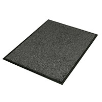 Non-Branded Cotton Plush Entrance Mat Black/Steel 0.9m x 1.2m