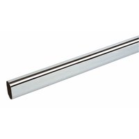 Non-Branded Oval Wardrobe Rail Polished Chrome 1219 x 30 x