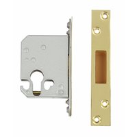 QUBE Euro Cylinder Deadlock Brass 2 / 64mm Backset