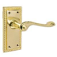 Short Backplate Door Handle Georgian Scroll