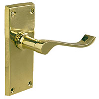 Short Backplate Door Handle Victorian Scroll