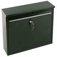 Sterling Rectangular Post Box Black Powder Coated Steel