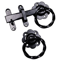 Twisted Ring Latch Black Powder-Coated 152mm (6)