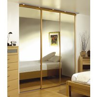 Non-Branded Wardrobe set oak frame mirror panel 2286 x 2280mm