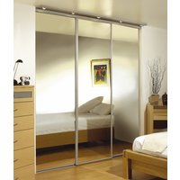 Non-Branded Wardrobe set silver frame mirror panel 2331x