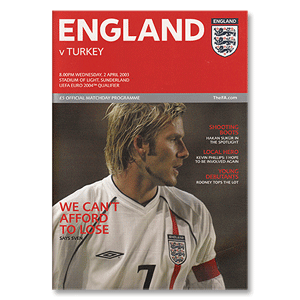 England v Turkey - UEFA Euro 2004 Qualifier -