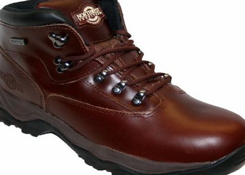 Northwest Territory Inuvik Leather Hiking Boots Waterproof Trekking Mens Walking Shoe (7, Cherry)