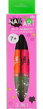 3-in-1 Neon Nail Art Pens, Pack of 2, Multi