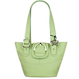 Nuovedive Pistachio Buckled Leather Bucket Bag