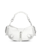 Nuovedive White Side Pockets Calf Leather Hobo Bag