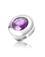 Amethyst Cubic Zirconia Sterling Silver Fashion Ring