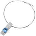 Nuovegioie Azul Zircon Sterling Silver Necklace