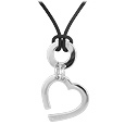 Nuovegioie Sterling Silver Floating Open Heart Pendant