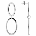 Nuovegioie Sterling Silver Oval Drop Earrings