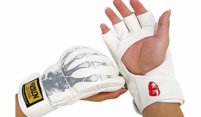 NuoYa 05 MMA UFC Half Finger Boxing Gloves Sanda Fighting MuayThai TKD Mitts Mitten White