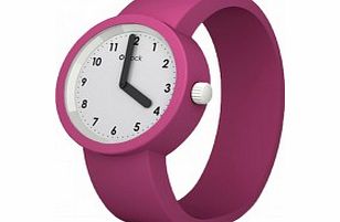 O clock Numbers White Magenta Watch