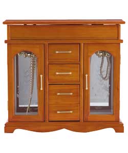 Oak 4 Drawer Jewellery Wardrobe