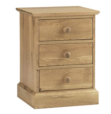 oak BEDSIDE CABINET 3 DWR CORNDELL COUNTRY OAK