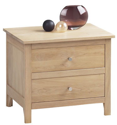 oak BEDSIDE CABINET WIDE CORNDELL NIMBUS