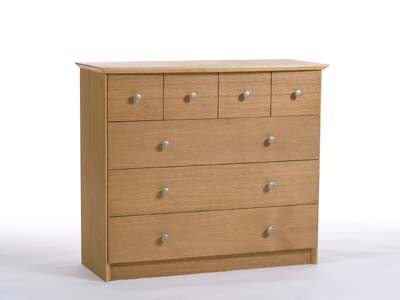 OAK CHEST 4 DRAWER WIDE CHELSEA