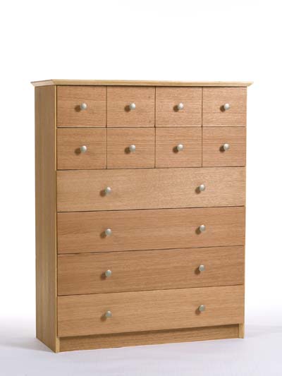 OAK CHEST 6 DRAWER WIDE CHELSEA