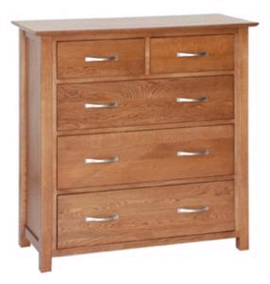 oak CHEST OF DRAWERS 2 OVER 3 NEW OAK DARK