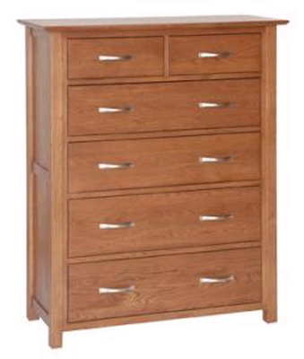 oak CHEST OF DRAWERS 2 OVER 4 NEW OAK DARK