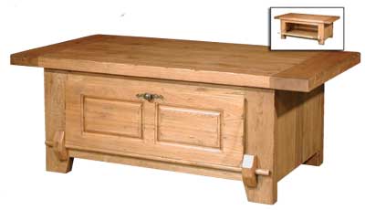 oak COFFEE TABLE CABINET COTSWOLD RUSTIC