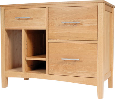 oak COMPUTER DESK 2 DRAWER PRESTIGE