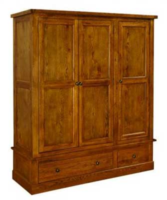 Distressed Triple Wardrobe 3 drawer Devonshire