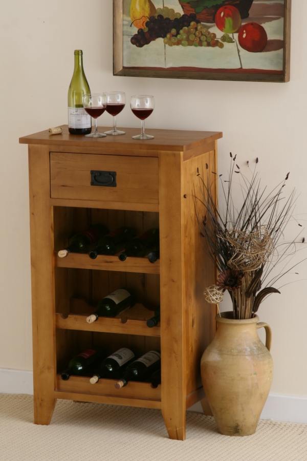 Oak Furniture Land Eden Wine Rack in Medium Oak