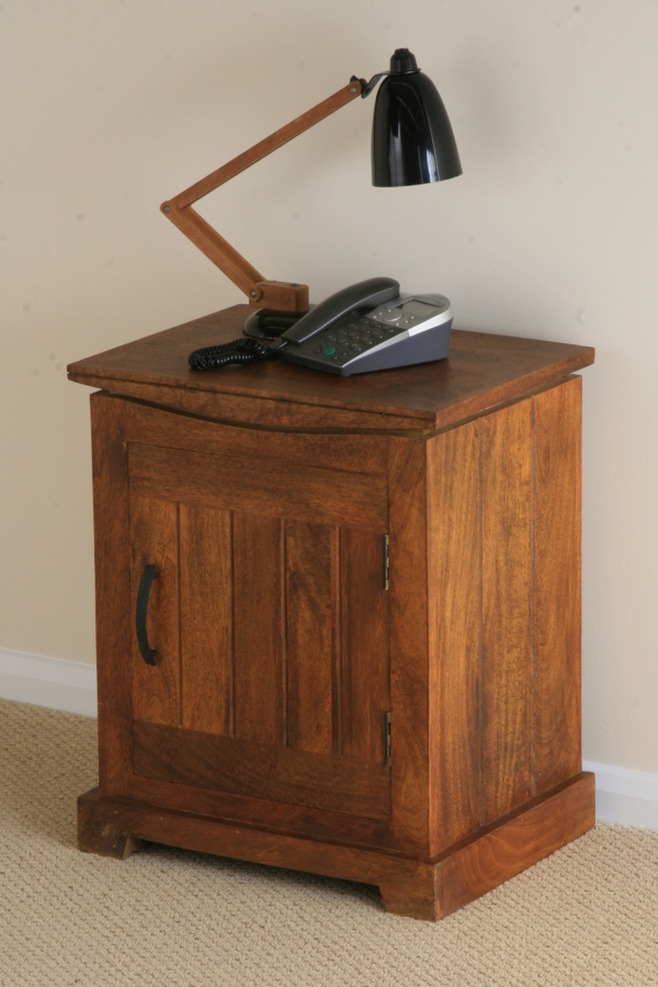 Oak Furniture Land Tokyo Brown Teak Mango Bedside Cabinet